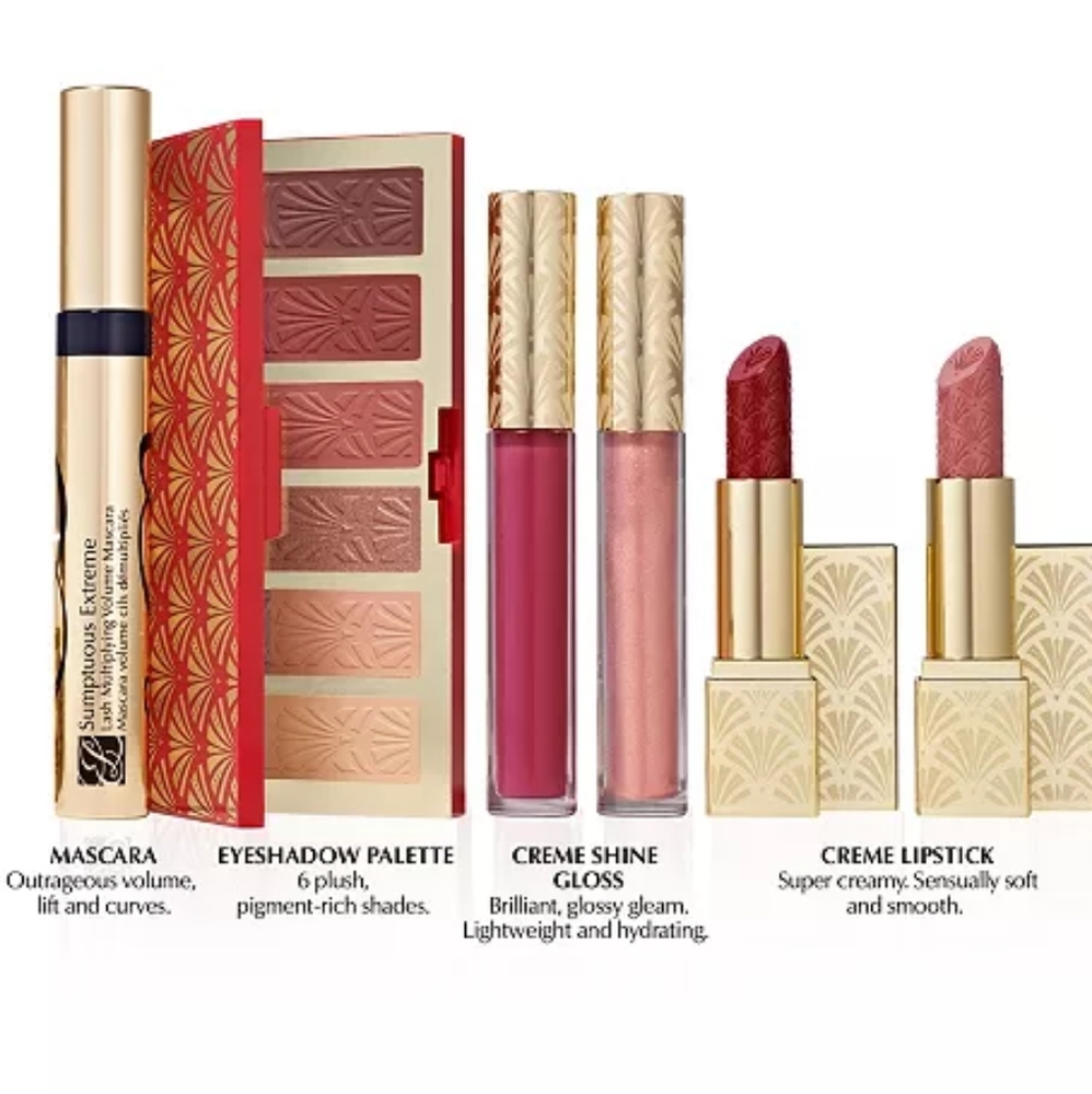 New Estee Lauder Blockbuster Eyeshadow Lipstick Gloss Mascara Set of 6 Gift Set